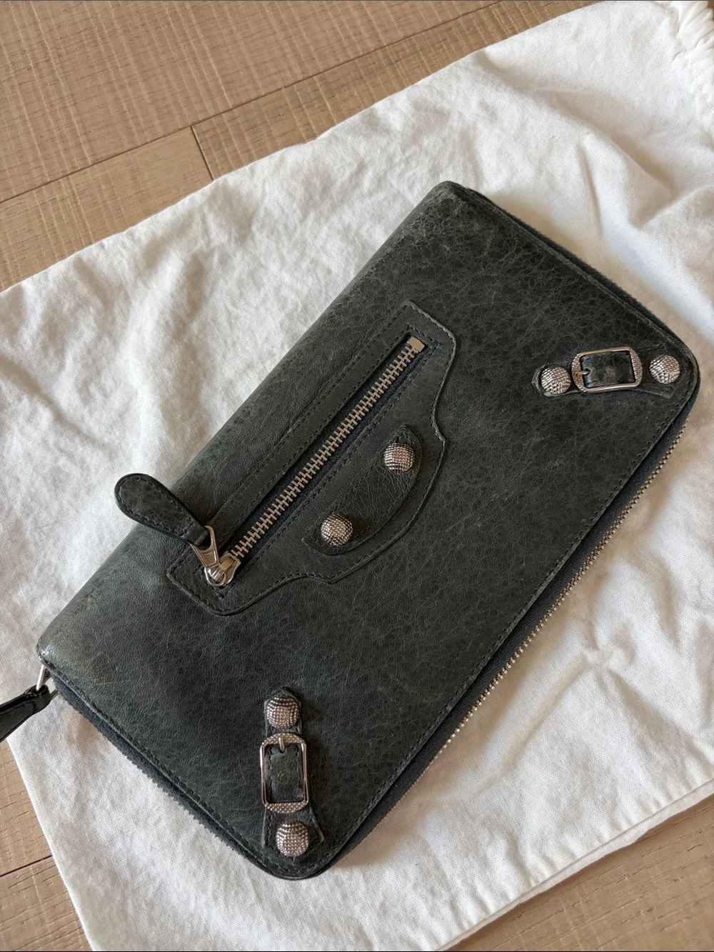 Balenciaga Motorcross Giant long zip wallet